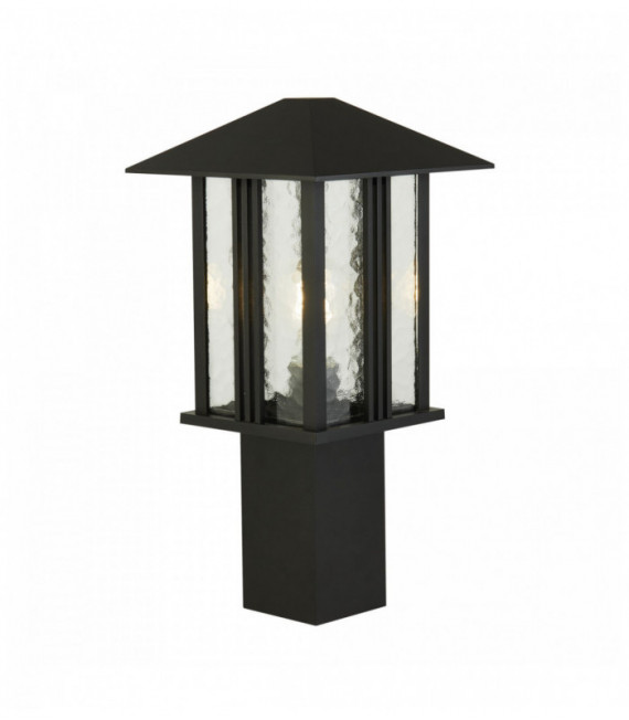 Outdoor poste de Venecia 1 ampolla de altura 450 mm - vidrio negro con agua