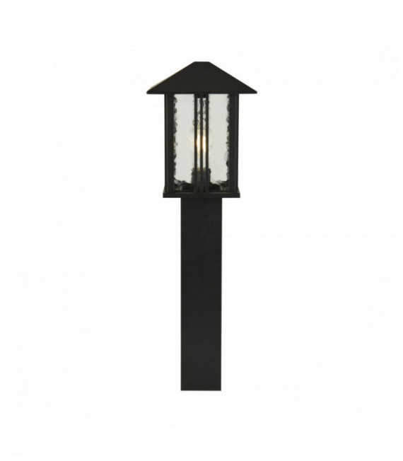 Poteau d'extérieur venice 1 ampoule hauteur 740mm - noir avec verre à eau