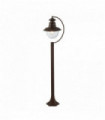 Rustic Brown 1-Light Outdoor Station Garden Post with Clear Glass