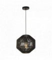 Suspension en osier 1 ampoule, osier noir