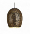 1-bulb crackle pendant in bronze mosaic glass & satin silver pendant