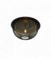 Plafonnier nid d'abeille 1 ampoule en maille filet - extérieur noir avec intérieur or