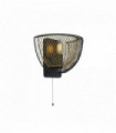 1-Light Double Layer Honeycomb Wall Sconce - Black Exterior with Gold Interior