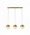 Suspension endor 3 bulbs, satin brass with opal glass. ball dia180mm