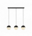 Pendant lamp endor 3 bulbs, black with opal glass. DIA180mm ball
