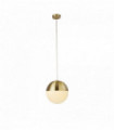 Suspension endor 1 ampoule, finition laiton satiné avec verre opale. diamètre 250mm