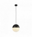 Pendant lamp endor 1 bulb, black finish with opal glass. diameter 250mm