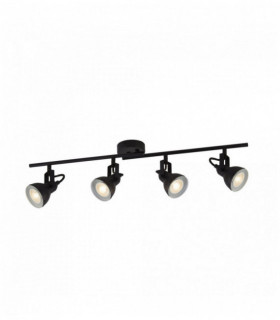 Barre focus divisée spot 4 ampoules - noir