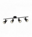 Barre focus divisée spot 4 ampoules - noir
