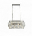 Suspension rené 12 bulbs with suspended crystal - chrome