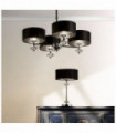 Lampe de table new orleans 1 ampoule chrome avec abat-jour noir / intérieur argent