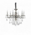 Silver crystal pendant IMPERO 6 bulbs