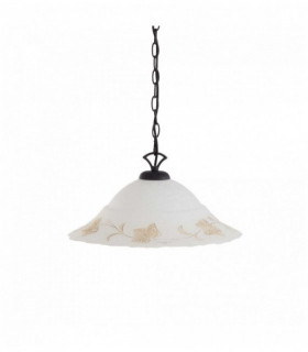 Suspension Ambrée FOGLIA 1 ampoule en métal