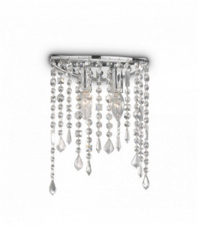 Chrome crystal wall light RAIN CLEAR 2 bulbs