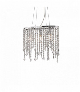 Chrome pendant in crystal RAIN CLEAR 3 bulbs