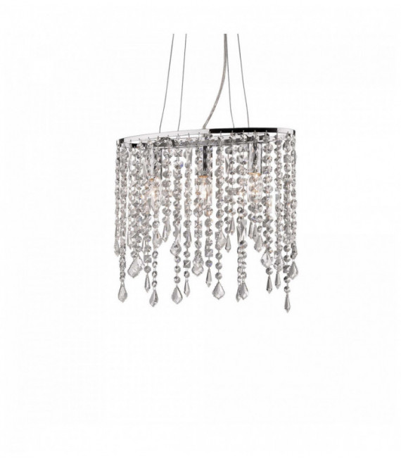 Chrome pendant in crystal RAIN CLEAR 3 bulbs