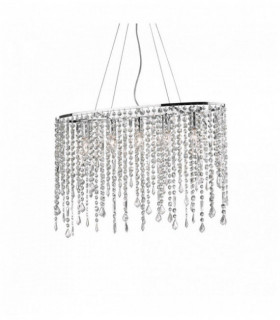 Chrome pendant in crystal RAIN CLEAR 5 bulbs