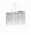 Suspension Chromée en cristal RAIN CLEAR 5 ampoules