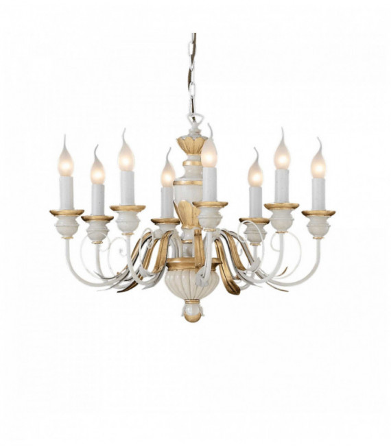 Lampadario FIRENZE bianco antico 8 lampadine