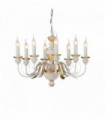 Suspension Blanche antique FIRENZE 8 ampoules