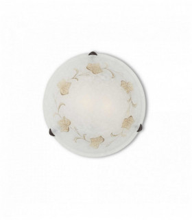 Plafoniera ambra FOGLIA 2 lampadine