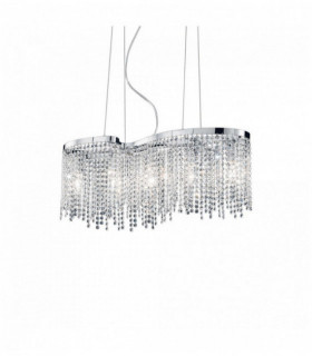 Suspension Chromée en cristal AURORA 5 ampoules