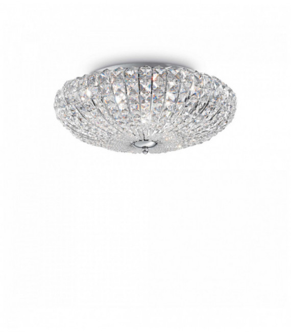 Plafón VIRGIN de cromo cristal 6 luces