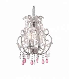 Colgante de plata en cristal VIOLETA 3 bombillas