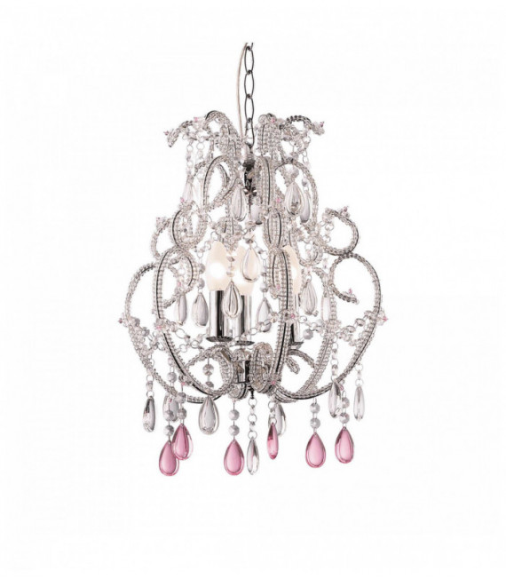 Ciondolo in argento in cristallo VIOLA 3 lampadine