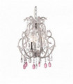 Silver pendant in VIOLET crystal 3 bulbs