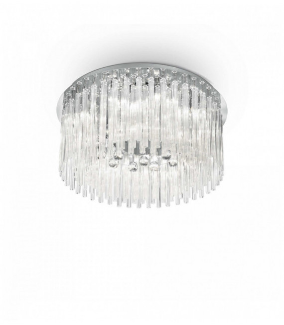 ELEGANT Lámpara de techo cromada 12 bombillas