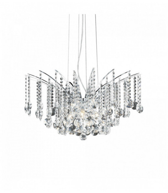 Suspension Chromée en cristal AUDIL-77 8 ampoules