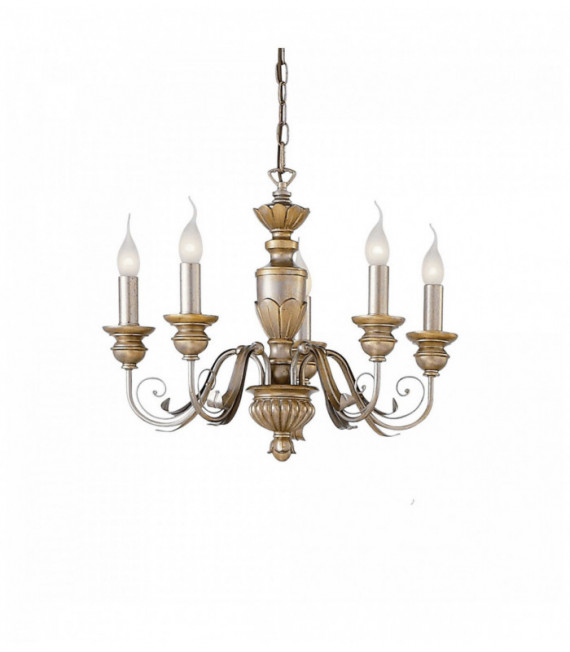 Suspension Dorée antique DORA 5 ampoules