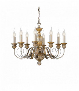 DORA antique golden pendant light 8 bulbs