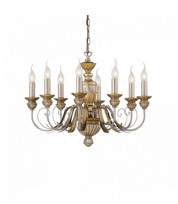 Suspension Dorée antique DORA 8 ampoules