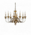 DORA antique golden pendant light 8 bulbs