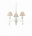 Suspension Blanche antique PROVENCE 3 ampoules