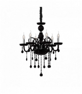 Suspension Noire en cristal GIUDECCA 6 ampoules