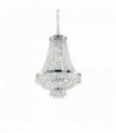 Chromed crystal suspension CAESAR 6 bulbs