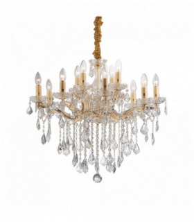Golden pendant in FLORIAN crystal 12 bulbs