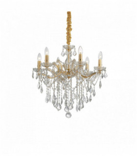 Golden pendant in FLORIAN crystal 6 bulbs