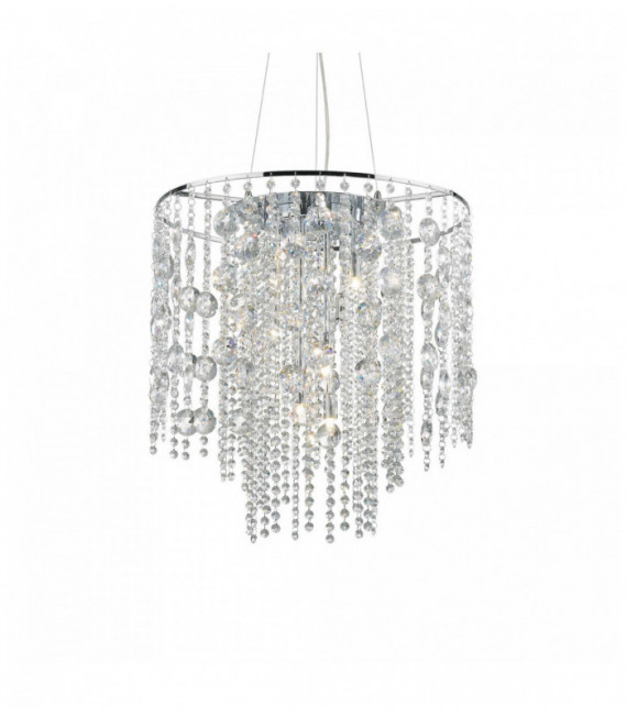Suspension Chromée en cristal EVASIONE 10 ampoules