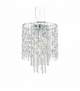 Verchromte Kristall Pendelleuchte EVASIONE 8 Lampen