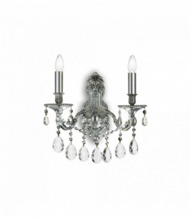 Silver wall light in crystal GIOCONDA 2 bulbs