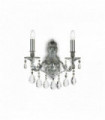 Silver wall light in crystal GIOCONDA 2 bulbs