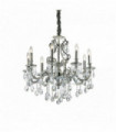Silver pendant lamp in GIOCONDA crystal 8 bulbs