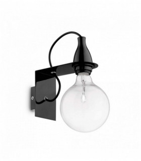 MINIMAL schwarze Wandleuchte 1 Glühbirne