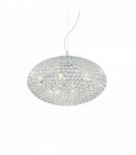 Lampada a sospensione ORION in cristallo cromato 6 lampadine