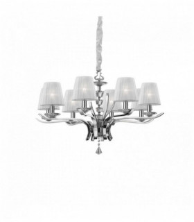 PEGASO white pendant light 8 bulbs