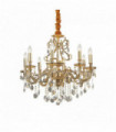 Suspension Dorée en cristal GIOCONDA 8 ampoules